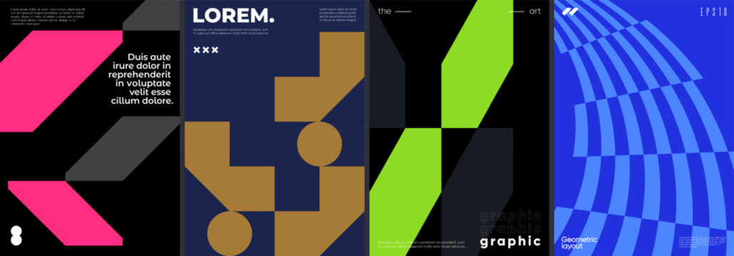 Futuristic posters collection with different design.