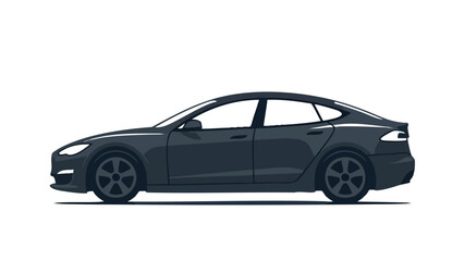Obraz premium Modern Electric Sedan Car Side View Illustration for Auto Industry Marketing