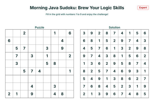 Morning Java Sudoku: Brew Your Logic Skills