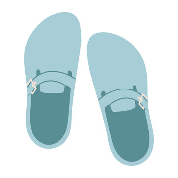 Minimal blue loafers in flat vector style isolated on white background. Casual slip-on footwear illustration for fashion, comfort and everyday lifestyle design.