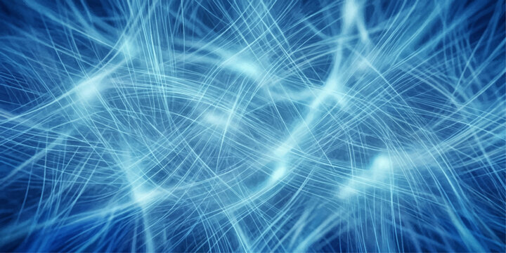 Abstract background of luminous blue energy lines flowing and intertwining, creating a dynamic and complex pattern that suggests connection and movement.