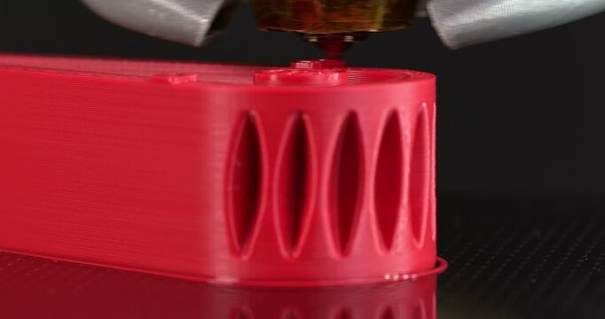 3D printing process of lever-gear part. Printing on a сartesian kinematics printer.