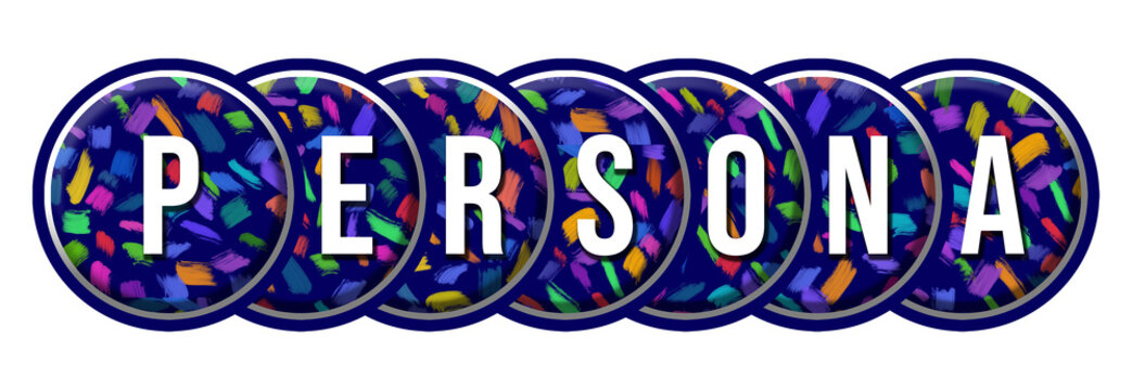 Persona Circles Blue Purple Texture Colorful Text 