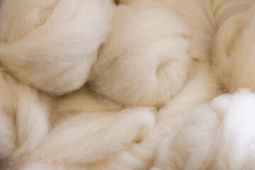 Soft white natural wool fleece texture as organic textile background © were