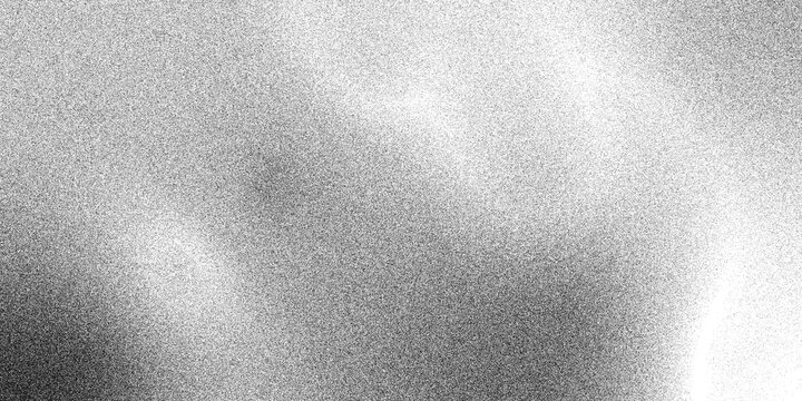 Noise grain background gradient pattern. Grainy effect black white paper. Abstract grunge texture effect, scratch and dust particle grain. Dense spray texture of floating grain particles in cloudy dis