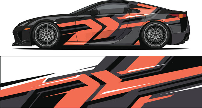 Black and orange sports car design 3.
