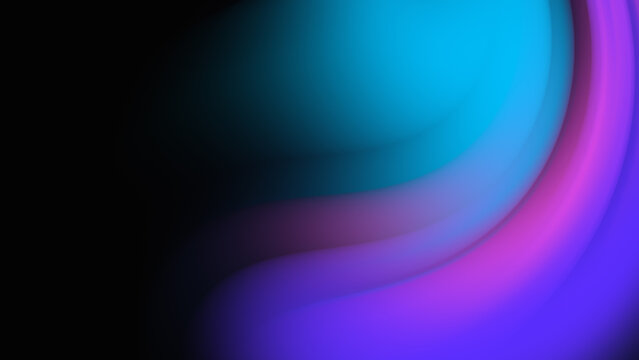 Abstract Cyan Purple and Pink Neon Gradient Background with Smooth Fluid Curves and Dark Futuristic Glow for Technology Wallpaper Presentation and Digital Design