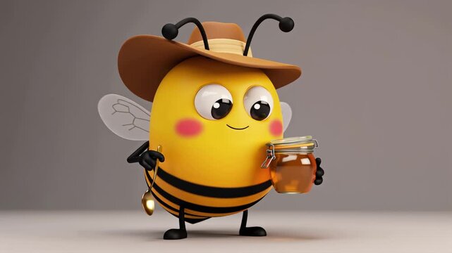 cute, cartoon bee, funny, honey, 3d design, kind, character, graphic, honey bee, insect, animation, fun, cheerful, adorable, small, decorative, sweet, wing, art, eye, playful, gold, joyful, expression