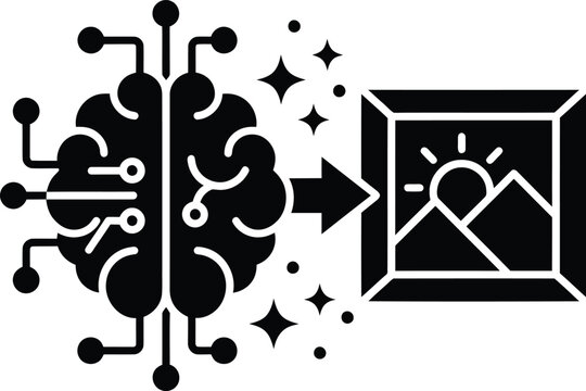 Ai brain generating image output with artificial intelligence