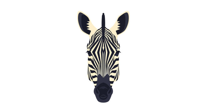 Zebra Head Front View - Iconic African Wildlife Portrait