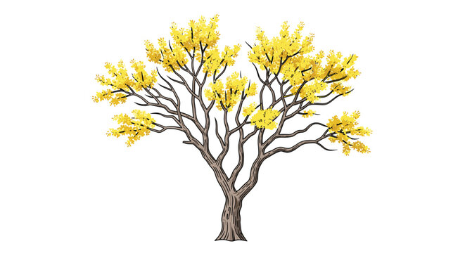 Modern tree graphic featuring thin black branches and flat icons of a heart book clock lightbulb and speech bubbles.