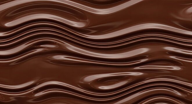 Abstract background of smooth wavy melted dark chocolate food background liquid chocolate sauce chocolate background confectionery abstract decoration sweetness temptation