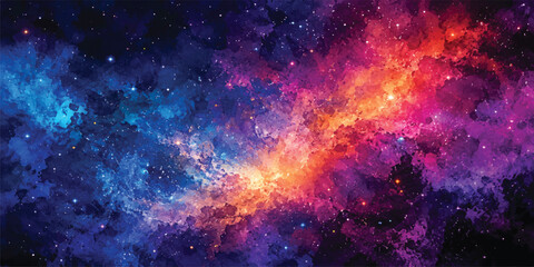 Abstract colorful space background with nebula, galaxy, stars and cosmic universe energy, featuring fantasy light, mystery, space dust and science fiction sky texture © mahabubmorshed