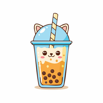 Cute Kawaii Boba Tea Cup with Cat Ears