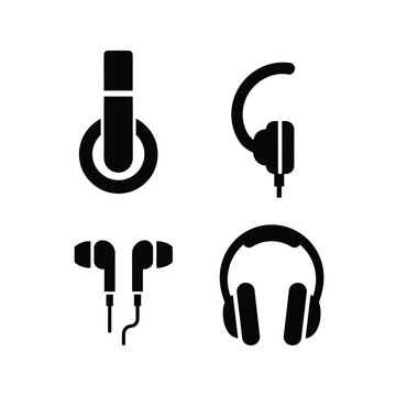 Headphones and Earbuds Icons illustration vector