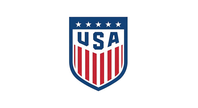 Shield shaped usa emblem with stars and stripes design