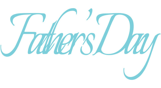 Elegant father's day decorative script typography design in light blue