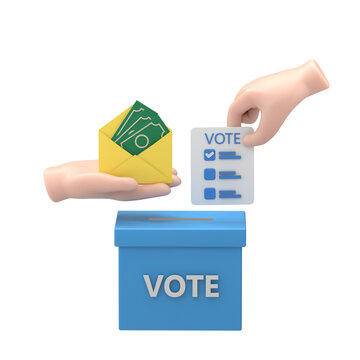 3D hand putting voting paper in ballot box.Elections, voting, going to vote, citizen participation in voting concept.Supports PNG files with transparent backgrounds.
