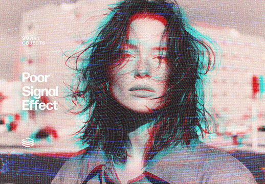 Poor Signal Photo Effect &ndash; Matrix for Album Cover & Social Media (PSD)