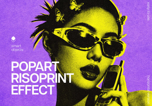 Pop Art Photo Effect &ndash; Risoprint for Album Cover & Social Media (PSD)