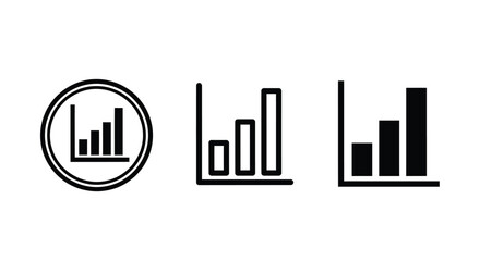 Obraz premium Bar Chart and Graph Icons in Line and Flat Styles for Data Visualization
