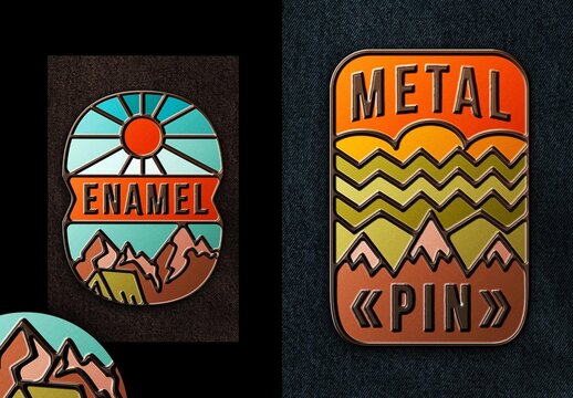 Enamel Badge Logo Mockup &ndash; Apparel Branding Presentation (PSD)