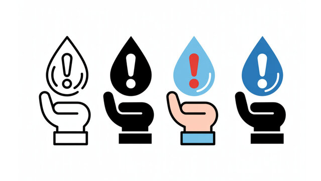 Water scarcity environmental icon element dry faucet empty drop conservation concept vector illustration