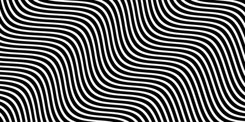 Fototapeta premium Bold wavy gray stripes moving rhythmically across black background