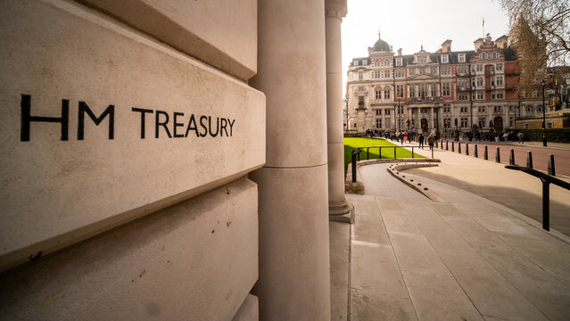 LONDON -  HM Treasury headquarters 1 Horse Guards Road government building- HORSE GUARDS ROAD SW1A