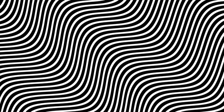 Bold wavy gray stripes moving rhythmically across black background