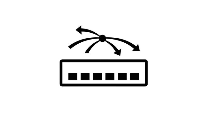 Wireless router with signal waves.