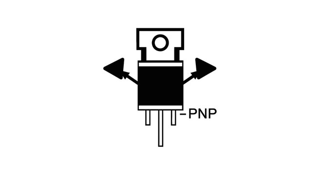 PNP Transistor Electronic Component Symbol.