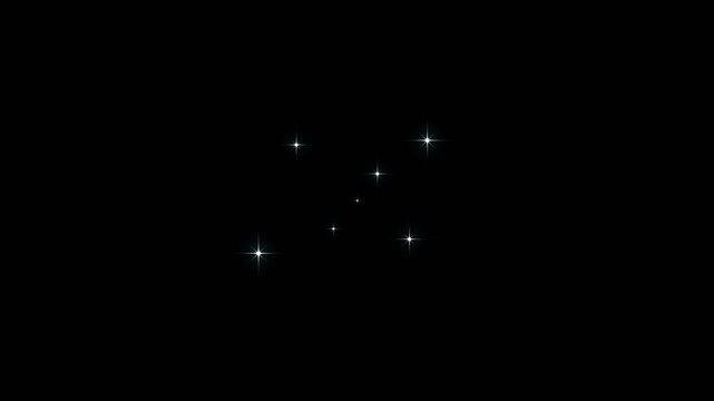 White glowing star sparkle with circle shape. blinking retro vector stars, twinkling star in night sky. star dust trail loop animation on green screen background 4k video