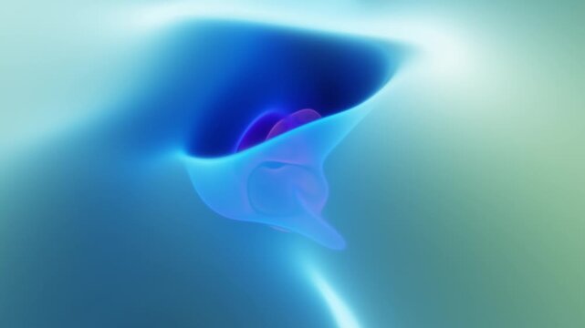 Abstract liquid waves morph gently across a soft light green landscape in a slow-motion 3D render ideal for wellness app backdrops