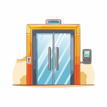 Modern Elevator Doors with Control Panel