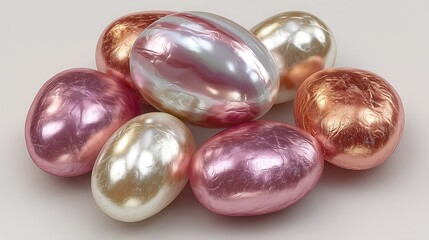 Obraz premium Pink Peach Freshwater Pearls with Jewelry, and Macro.