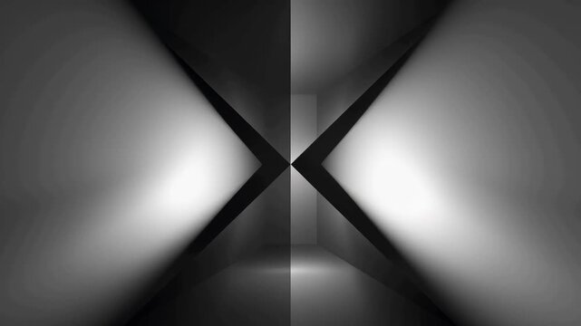 Abstract dark tunnel light gradient shadow minimal geometric corridor interior optical illusion depth with symmetric glow dramatic contrast