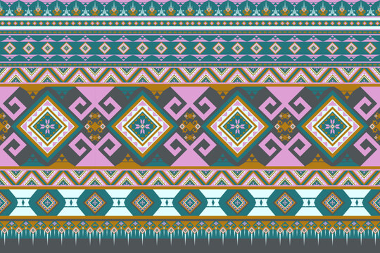 Retro Geometric Abstract Ethnic Pattern.