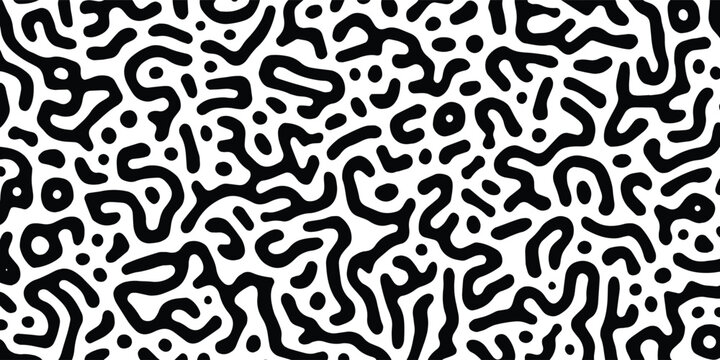 Monochrome Turing reaction. turing style pattern. paper, texture, unique, Turing, pattern, organic, wrapping, Colorful, stipple, dots, line. Linear design with biological shapes. Cell division science