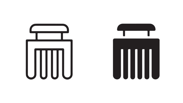 Black and white illustration of two clippers in line art and solid fill styles on plain background for graphic design