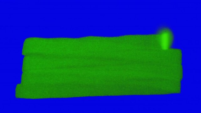 Wide horizontal green highlighter stroke on clean blue screen, perfect for lower thirds, text highlights, title backgrounds, mattes, and transitions.