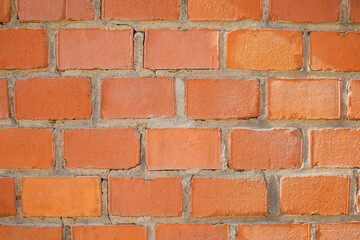 Obraz premium Real perfect red brick wall close up background
