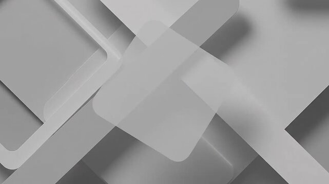 Abstract composition of overlapping geometric shapes in soft gray tones