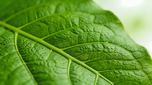 Closeup of a green leaf