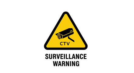 Obraz premium CCTV Surveillance Warning Sign Icon Vector