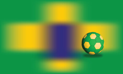 Obraz premium Brazil world cup 2026 Football Background with Soccer Ball in National Flag Colors Vector Illustration