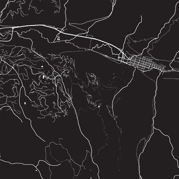 Telluride Colorado Vector Map, Detailed City Street Map Black and White Minimalist Line Art