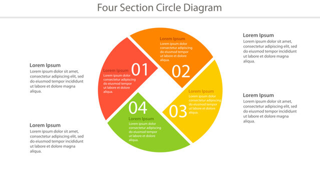 Four Section Circle Diagram Infographic Template