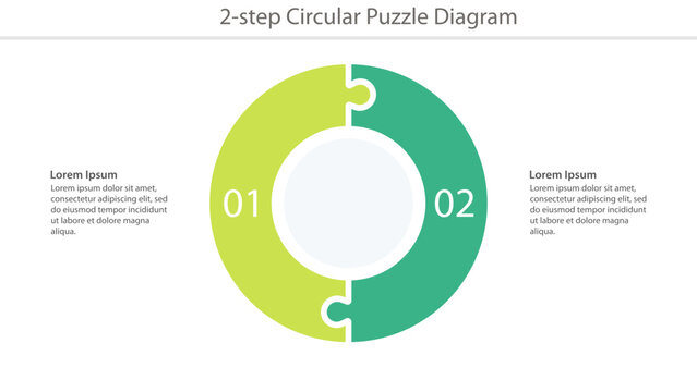Two Step Circular Puzzle Infographic Template