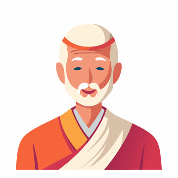 Elderly Buddhist Monk Portrait